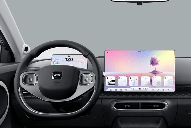 Pantalla multimedia grande y tecnológica